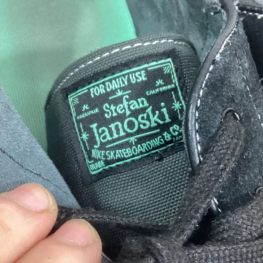 Nike Zoom Stefan Janoski -Men's Sz 13 -Black Mint Green Glow Skate 333824-052